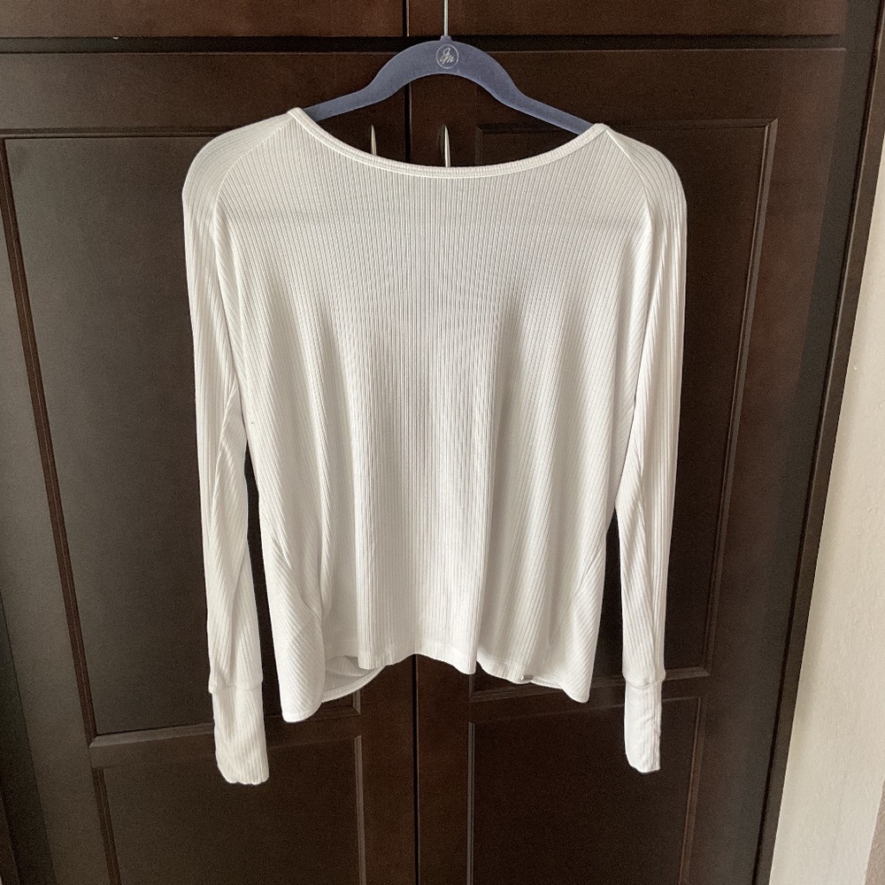 Lorna Jane White Long Sleeve Open Back top